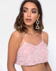Image of Balien Crop Top mit Fransen Sugar Pink