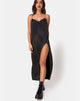 Image of Batilia Maxikleid aus Satin Schwarz