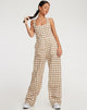 image of Beatrix Jumpsuit in Gelb Braun Karo