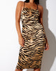 Image of Besdy Midikleid in Tiger Gold