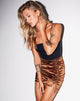 Bild von Bella Minirock aus Satin-Elasthan Braun