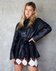 Image of Jacke mit Gürtel aus PU Schwarz