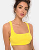 Image of Beeren Crop Top aus Rippenstrick Gelb