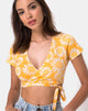 Bild von Biaz Wrap Crop in Sunkissed Floral Gelb