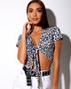 Image of Bilen Crop Top in Dalmatiner Schwarz und Weiß