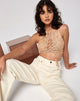 Bild von Bima Crop Top in Tan Mushroom