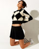 Bild von Binda Pullover in Harlequin Schwarz und Off White