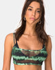 Image of Blink Crop Top in Tie Dye Türkis Mesh