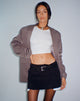 Bild von Blythe Niedrig taillierter Minirock aus Twill-Wildleder Schwarz