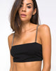 Image of Bocha Crop Top in Schwarz mit Silberkette