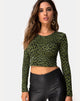 Bild von Bonnie Crop Top in Cheetah Khaki