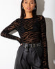 Bild von Bonnie Top aus horizontalem Zebraflock Schwarz