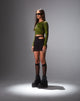 Image of Bonnie Langärmeliges Top in Polka-Optik Grün