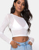 Bild von Bonnie Crop Top aus elfenbeinfarbenem Netz
