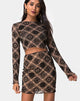 Image of Bonver Top Taupe Netz mit schwarzem Zeichen Flock