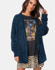 Bild von Boyfriend Strickjacke aus Chenille Blau
