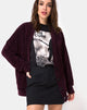 Bild von Boyfriend Strickjacke aus Chenille Pflaume