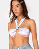 Bild von Bandeau Bralet mit Goldring in Pastellfarbenem Tie Dye