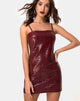 Image of Burmay Kleid aus PU-Kroko Wein