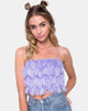 Image of Cadence Crop Top aus Kunstpelz Flieder