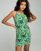Image of Canna Bodycon Kleid in Fluro Blume Citrus