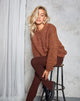 Image of Caribou Pullover aus Grobstrick Schwarz und Ingwer