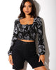 Image of Carmen Langarm-Top in Night Sky Schwarz
