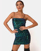 Bild von Cecile Slip Dress in Velvet Green Iridescent Pailletten
