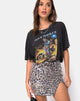 Bild von Cheri Split Mini Rock in Leopard Clear Pailletten