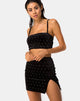 Bild von Cheri Split Skirt in Diamante Schwarz