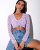 Image of Chilo Langarm-Top in Love Bloom Lilac Flock
