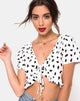Image of Chisa Top in Diana Dot Weiß