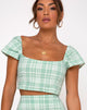 Bild von Cindy Crop Top in Tischtuch Neo Mint