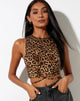 Bild von Clias Crop Top in Nacht Leopard Braun