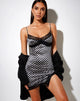 Image of Coti Bodycon Kleid in Diagonal Dogtooth