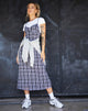Image of Cotina Midikleid im Tintenklecks-Karo Schwarz-Weiß