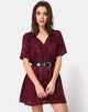Bild von Crosena Swing Kleid in Satin Burgundy Rose