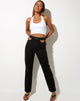 Bild von Cut Out Straight Leg Jean in Black Wash