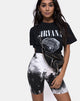 Bild von Cycle Short in Mono Tie Dye schwarz und weiß
