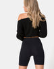 Image of Cycle Short Schwarz No Angel Stickerei