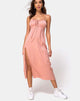 Image of Cypress Midikleid aus Satin Cheetah Dusty Pink