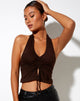 Image of Dapa Crop Top aus Lycra Bitterschokolade