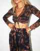Image of Darl Crop Top in Schwarz Rost Tie Dye