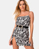 Image of Datista Kleid in 90s Zebra Schwarz und Weiß