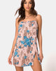 Image of Datista Minikleid in Dschungelblume Blau und Creme