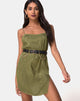 Image of Datista Slip Dress aus Satin Cheetah Khaki