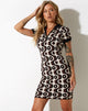 Abbildung von Daxia Mini Dress in Wavy Geo Ivory Brown and Black
