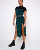 Image of Daxita Midikleid in romantischem Rosenflock Teal
