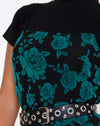 Romantische Rose Flock Teal