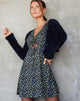 Image of Raela Skaterkleid mit fließender Blume Schwarz